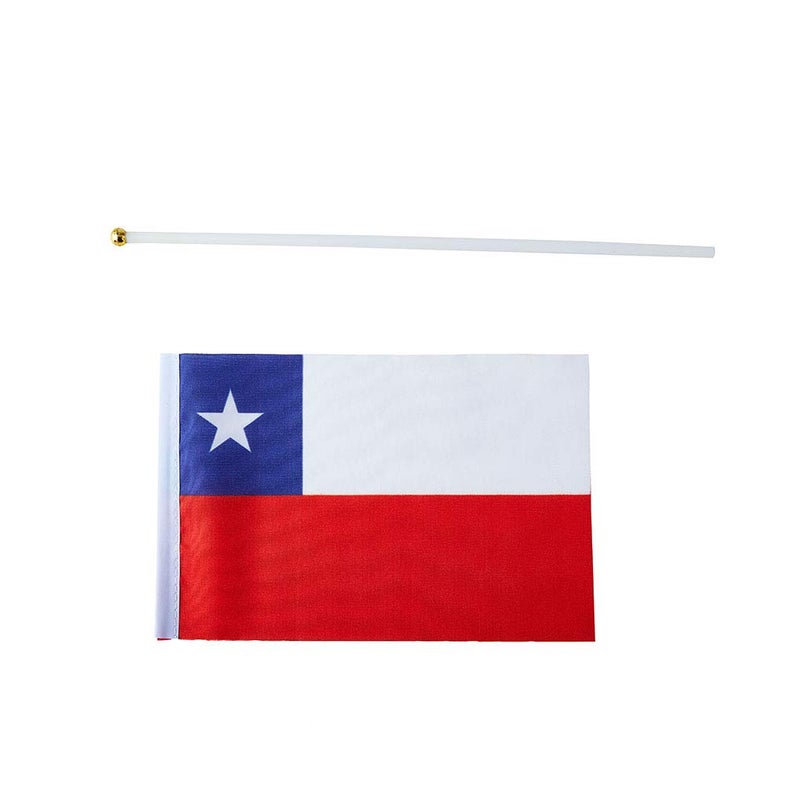 mflagperft Chile Flag Chilean Flag, Small Mini Handheld Chile Flags on Stick, Ideal for Party Parades Sports Events Patriotic Festival Decorations - Image 4